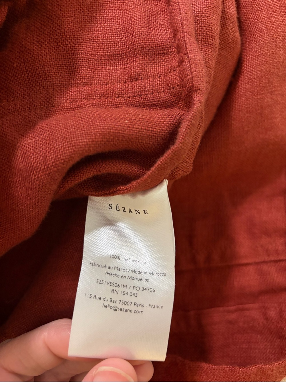 Sezane Will Linen Chestnut Rust Blazer Jacket womens XL - Picture 6 of 10